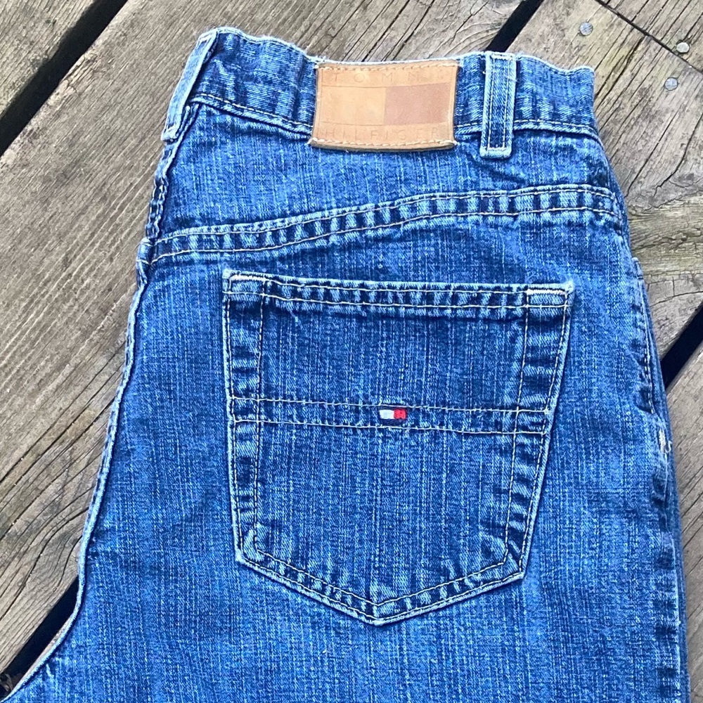 TOMMY HILFIGER Vintage Cropped Wide Leg Jeans Blue Denim Size 8 - Picture 5 of 12
